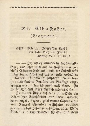 Die Elb-Fahrt. (Fragment.)