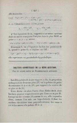 Solution géométrique de la mème question.