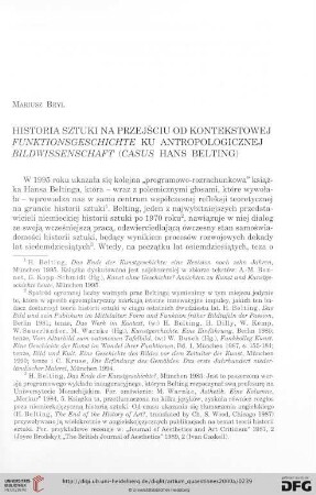 11: Historia sztuki na przejściu od kontekstowej Funktionsgeschichte ku antropologicznej Bildwissenschaft (casus Hans Belting)