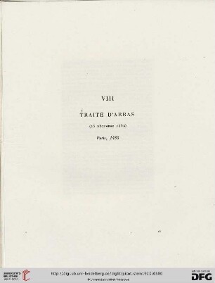 VIII. Traité d’Arras. 23 décembre 1482. Paris, 1483