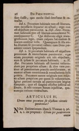 26-44, Articulus IV. Utrum omne peccatum sit objectum virtutis poenitentiae?