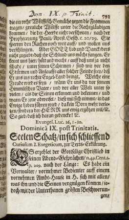 Evangel. Luc. 16, 1-10. Dominica IX. psot Trinitatis.