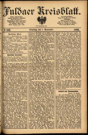 Ausgabe vom Dienstag, den 01. September 1896.