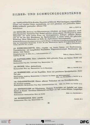 Silber- und Schmuckgegenstände (Nr. 189-223)