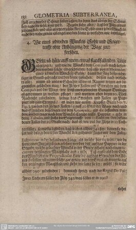 4. Wie eines jedweden Winckels Sohle und Seigerteuffe ohne Anhängung der Waage zuerforschen.