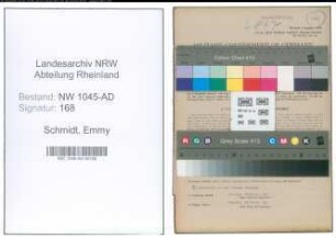Entnazifizierung Emmy Schmidt , geb. 26.11.1916 (Angestellte)