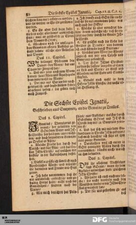 Die Sechste Epistel Ignatii [...].