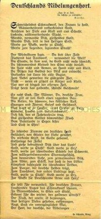 Flugblattmit nationalistischem Gedicht