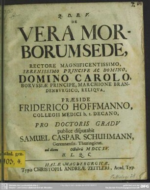 De Vera Morborum Sede