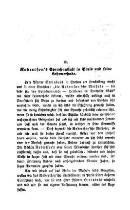 Robertson's Sprachanstalt in Paris und seine Lehrmethode
