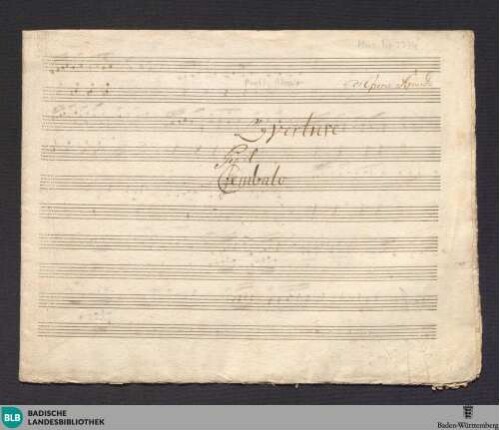 Armida abbandonata. Excerpts. Arr - Don Mus.Ms. 2734 : cemb