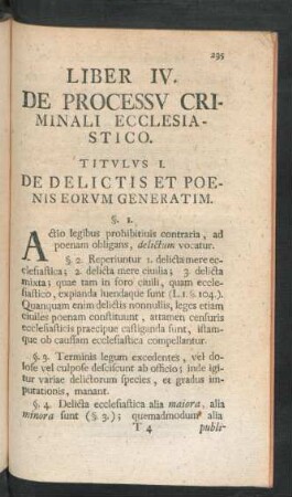 Titulus I. - Titulus V.
