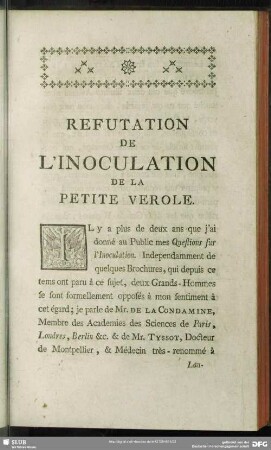De La Petite Verole