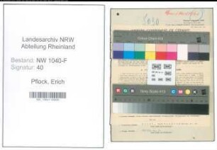 Entnazifizierung Erich Pflock , geb. 08.08.1905 (Zollbeamter)