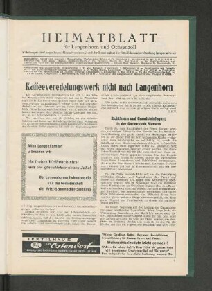 Allen Langenhornern wünschen wir ein frohes Weihnachtsfest