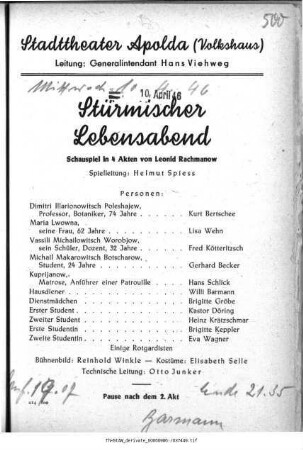 Stürmischer Lebensabend