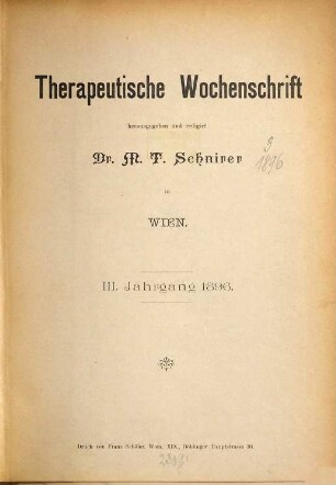 Therapeutische Wochenschrift. 3. 1896