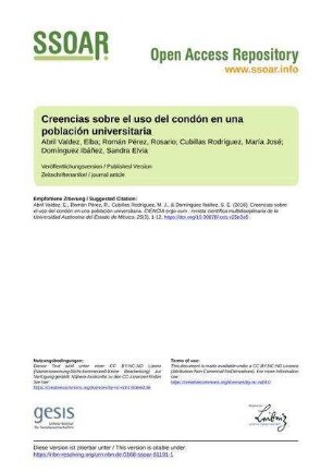 Creencias sobre el uso del condón en una población universitaria