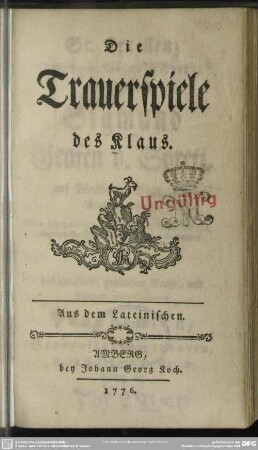Die Trauerspiele des Klaus