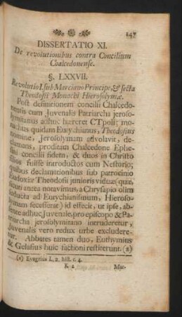 Dissertatio XI. De revolutionibus contra Concilium Chalcedonense