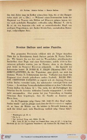 Nonius Balbus und seine Familie