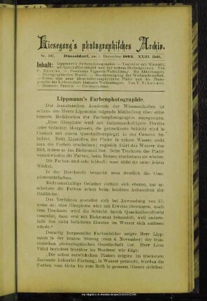 Lippmann's Farbenphotographie