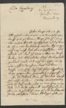 Brief von Ignatz von Voith an Kaspar von Sternberg