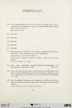 Porzellan (Nr. 256-271)