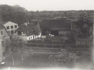 Leipzig-Thekla, Stadtteilansicht vom Turm der Dorfkirche von Süden