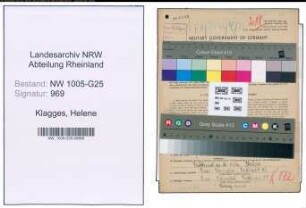 Entnazifizierung Helene Klagges , geb. 29.06.1900 (Buchhalterin)