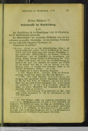 Dritter Abschnitt. Erfordernisse der Eheschließung