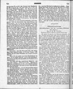 Observations physiologiques sur les vaisseaux billiaires des insectes / par H. M. Gaede