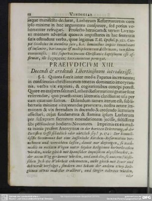 Praeiudicium XIII. Docendi & credendi Libertinismum introduxisse