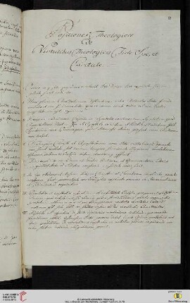 Thesensammlung: Positiones Theologicæ de Virtutibus Theologicis Fide, Spe, et Caritate