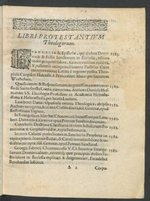 Libri Protestantium Theologorum.