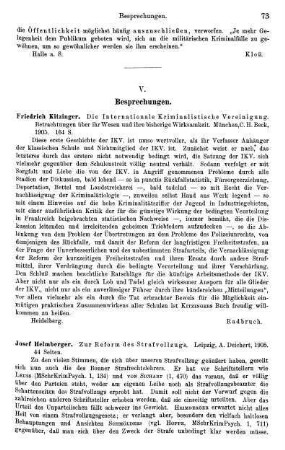 73-74, Josef Heimberger, Zur Reform des Strafvollzugs, 1905