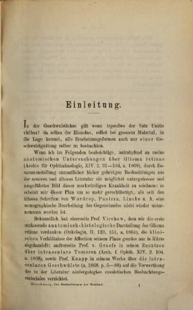 Der Markschwamm der Netzhaut : Eine Monographie. Mit 3 lithogr. Tafeln