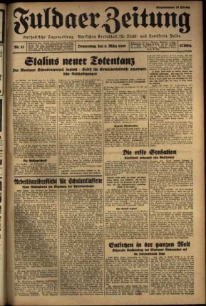 Ausgabe vom Donnerstag, den 03. März 1938.
