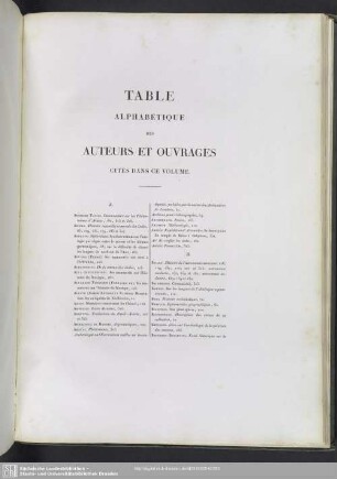 Table Alphabétique Des Auteurs Et Ouvrages Cités Dans Ce Volume
