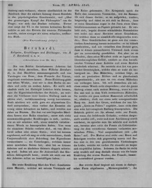 Bernhardi, A. F.; Bernhardi, S.: Reliquien Erzählungen und Dichtungen. Bd. 1-3. Hrsg. von deren Sohne W. Bernhardi. Mit einem Vorworte von Varnhagen von Ense. Altenburg: Pierer 1847 (Beschluss von Nr. 76)