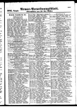 986. Ausgabe. Freitag, 19. Mai 1916