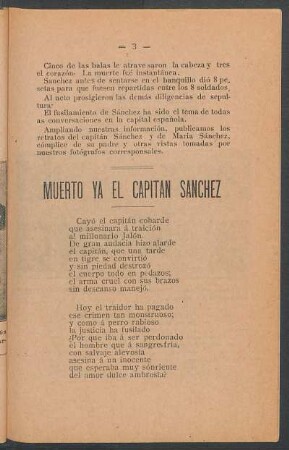 Muerto ya el capitán Sánchez