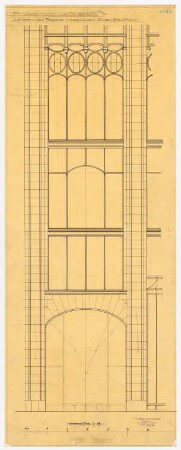 Warenhaus Wertheim, Leipziger Straße, Berlin 1. Bauabschnitt: Durchfahrt Fassadenteilansicht, 1:25