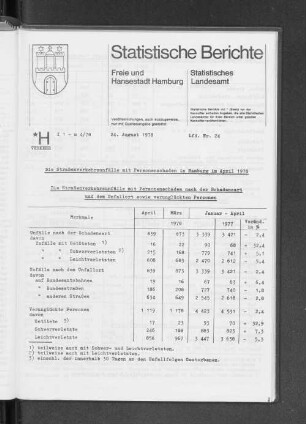 Die Straßenverkehrsunfälle mit Personenschaden in Hamburg im April 1978 : Lfd. Nr. 24