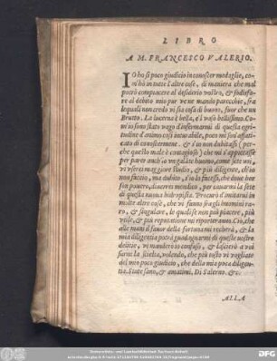 A M. Francesco Valerio.