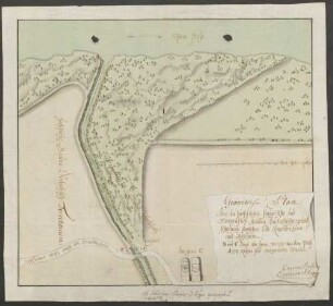 Geometrischer Plan über die hochfürstl. speyerische und Margräflich Baaden- Durlachische Gräntzscheidung zwischen Alt Knaudenheim und Rußheim