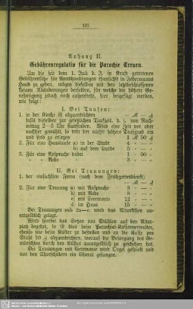 Anhang II. Gebührenregulativ für die Parochie Treuen