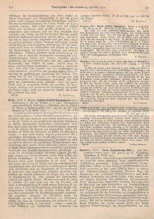 271-272 [Rezension] Rade, Martin, Luthers Rechtfertigungsglaube, seine Bedeutung für die 95 Thesen und für uns