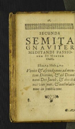 Secunda Semita Gnaviter Meditandi Passionem Et Mortem Christi.