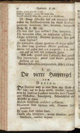 Die vierte Hauptregel vom Dativo